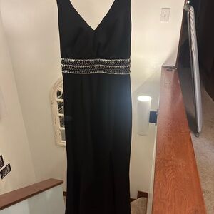 Bardot Black Backless Dress with Embellished Waist